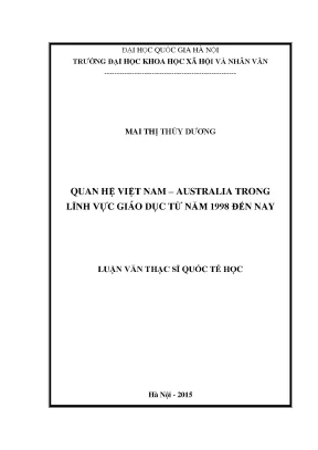 Luận văn quan hệ việt nam australia trong lĩnh vực giáo dục