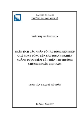 Luận văn thạc sĩ kế toán phân tích các nhân tố tác động đến hiệu quả hoạt động của các doanh nghiệp ngành dược niêm yết trên thị trường chứng khoán việt nam