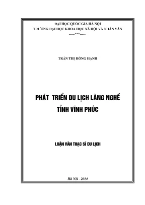 Luận văn phát triển du lịch làng nghề tỉnh vĩnh phúc