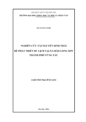 Luận văn du lịch tài nguyên sinh thái phát triển du lịch đảo long sơn
