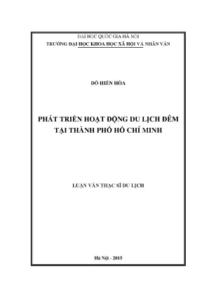 Luận văn phát triển hoạt động du lịch đêm tại thành
