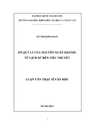 Luận văn hồ quý ly tiểu thuyết lịch sử