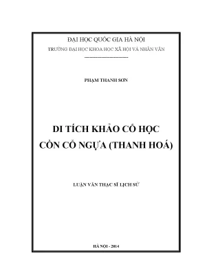 Luận văn di tích khảo cổ khảo cổ học di chỉ cồn cổ ngựa thanh hóa