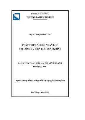 Luận văn thạc sĩ quản trị kinh doanh phát triển nguồn nhân lực tại công ty điện lực quảng bình