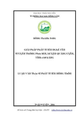 Luận văn giải pháp phát triển nghề rèn truyền thống phúc sen huyện quảng uyên tỉnh cao bằng