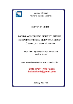 Luận văn thạc sĩ quản trị kinh doanh đánh giá chất lượng dịch vụ ví điện tử so sánh chất lượng dịch vụ của ví điện tử momo zalopay và airpay