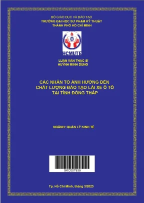 Luận văn thạc sĩ các nhân tố ảnh hưởng đến chất lượng đào tạo lái xe ô tô tại tỉnh đồng tháp