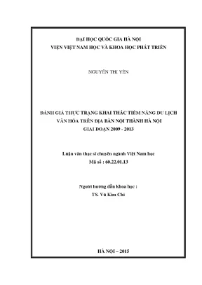 Luận văn đánh giá thực trạng khai thác tiềm năng du lịch văn hóa
