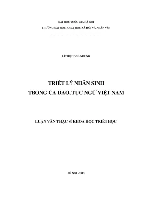 Luận văn triết lý nhân sinh văn hóa dân gian việt nam ca dao tục ngữ triết học