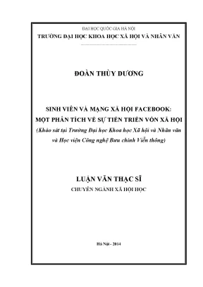 Luận văn sinh viên và mạng xã hội facebook một phân tích về sự tiến triển vốn xã hội