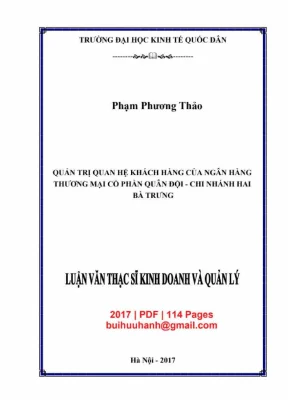 Luận văn thạc sĩ quan tri quan he khach hang cua ngan hang thuong mai co phan quan doi chi nhanh hai ba trung