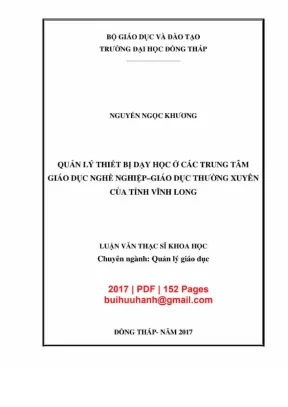 Luận văn thạc sĩ quản lý giáo dục quản lý thiết bị dạy học ở các trung tâm giáo dục nghề nghiệp giáo dục thường xuyên của tỉnh vĩnh long