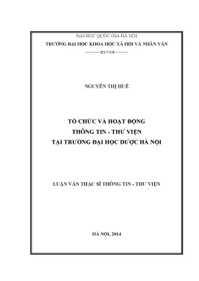 Luận văn thông tin thư viện thư viện tổ chức hoạt động