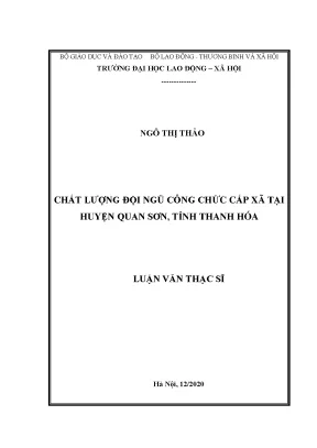 Luận văn thạc sĩ chất lượng đội ngũ công chức cấp xã tại huyện quan sơn tỉnh thanh hóa