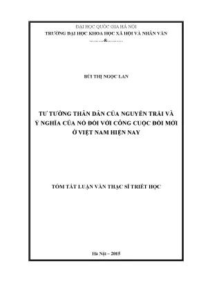 Luận văn triết học triết học phương đông tư tưởng thân dân nguyễn trãi 1380 1442
