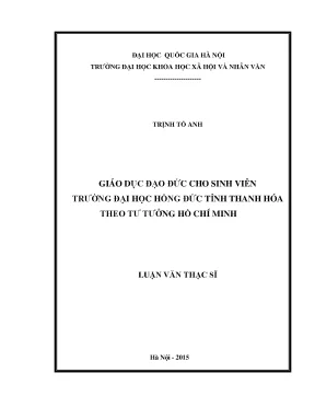 Luận văn giáo dục đạo đức cho sinh viên trường đại học