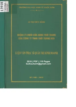 Luận văn thạc sĩ quản trị kinh doanh quản lý chuỗi cửa hàng thời trang của công ty tnhh thời trang red