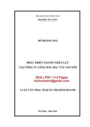 Luận văn thạc sĩ quản trị kinh doanh phát triển nguồn nhân lực tại công ty xăng dầu bắc tây nguyên
