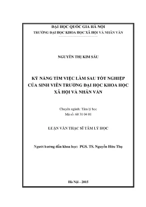 Luận văn kỹ năng tìm việc làm sau tốt nghiệp của sinh viên