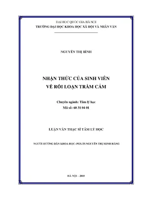 Luận văn tâm lý học nhận thức sinh viên rối loạn trầm cảm tâm lý học xã hội