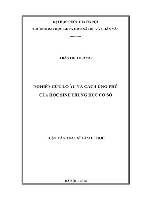 Luận văn tâm lý học lo âu tâm lý trẻ em cách ứng phó