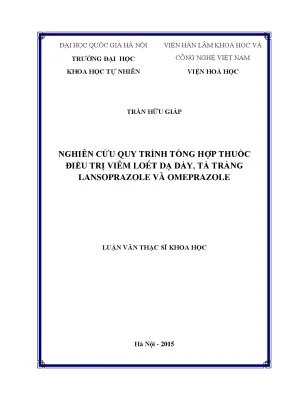 Luận văn hóa hữu cơ thuốc điều trị viêm loét dạ dày tá tràng