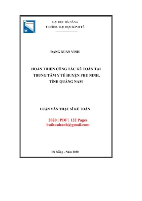 Luận văn thạc sĩ kế toán hoàn thiện công tác kế toán tại trung tâm y tế huyện phú ninh tỉnh quảng nam