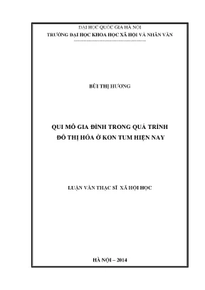 Luận văn quy mô gia đình trong quá trình đô thị hóa ở kon tum hiện nay