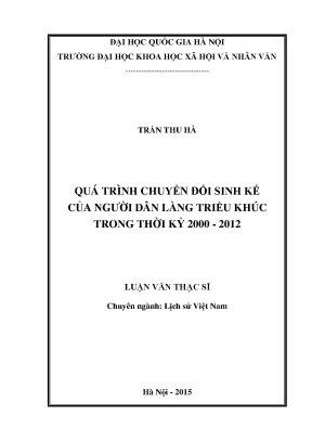 Luận văn chuyển đổi sinh kế làng triều khúc thời kỳ 2000 2012