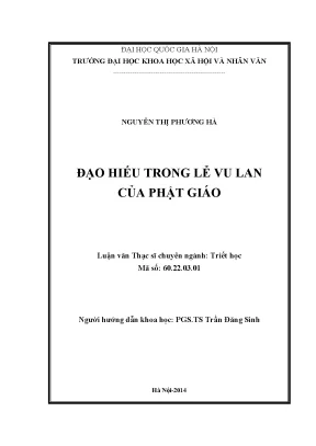 Luận văn triết học đạo hiếu lễ vu lan phật giáo