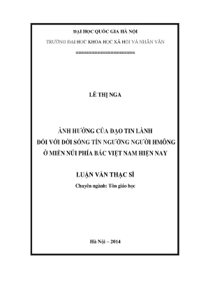 Luận văn đối với đời sống tín ngƣỡng ngƣời hmông
