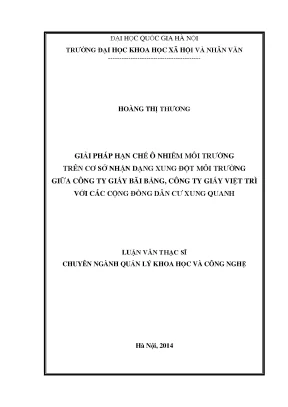 Luận văn quản lý khoa học công nghệ ô nhiễm môi trường xung đột môi trường