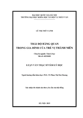 Luận văn thái độ bàng quan gia đình trẻ vị thành niên tâm lý học