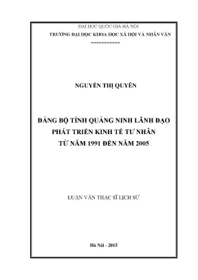 Luận văn phát triển kinh tế tư nhân từ năm 1991 đến năm 2005
