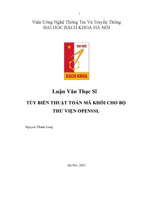 Tùy biến thuật toán mã khối cho bộ thư viện openssl luận văn thạc sĩ