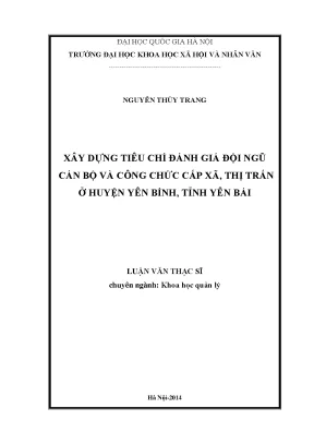Luận văn xây dựng tiêu chí đánh giá đội ngũ
