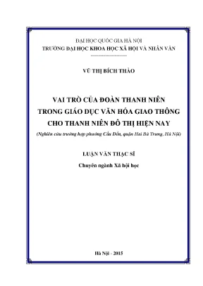 Luận văn văn hóa giao thông xã hội học thanh niên đô thị đoàn thanh niên hà nội