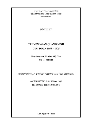 Luận văn thạc sĩ truyện ngắn quảng ninh giai đoạn 1955 1975