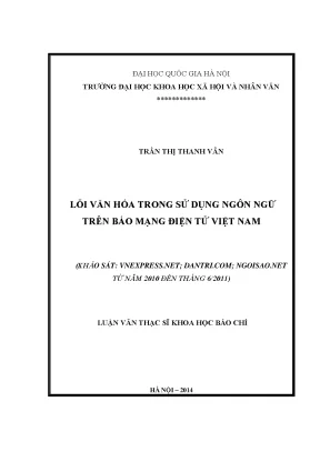 Luận văn truyền thông đại chúng báo mạng điện tử