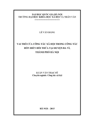Luận văn vai trò của công tác xã hội trong công tác dồn điền đổi thửa