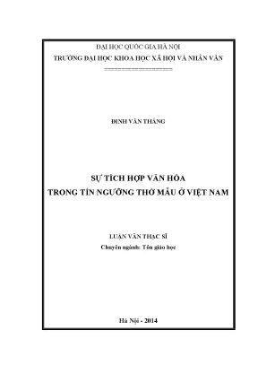 Luận văn tôn giáo học tín ngưỡng thờ mẫu tôn giáo việt nam