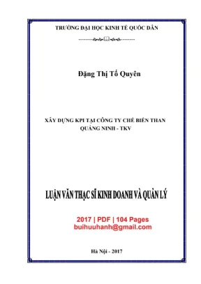 Luận văn thạc sĩ xây dung kpi tai cong ty che bien than quang ninh tkv