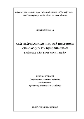Luận văn giải pháp nâng cao hiệu quả hoạt động của các quỹ tín dụng