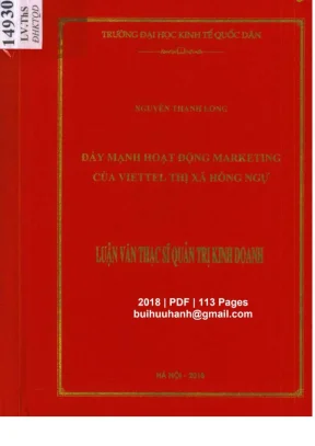 Luận văn thạc sĩ quản trị kinh doanh đẩy mạnh hoạt động marketing của viettel thị xã hồng ngự
