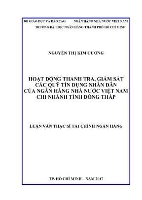 Luận văn hoạt động thanh tra giám sát các quỹ tín dụng