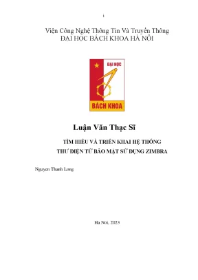 Tìm hiểu và triển khai hệ thống bảo mật thư điện tử sử dụng zimbra luận văn thạc sĩ