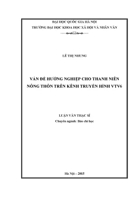 Luận văn vấn đề hướng nghiệp cho thanh niên nông thôn
