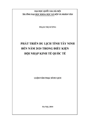 Luận văn du lịch phát triển du lịch tây ninh