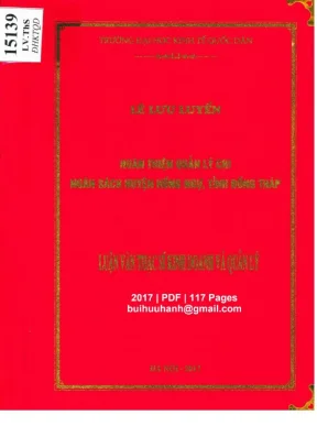Luận văn thạc sĩ tài chính ngân hàng hoàn thiện quản lý chi ngân sách huyện hồng ngự tỉnh đồng tháp