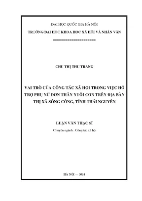 Luận văn công tác xã hội hỗ trợ phụ nữ đơn thân thái nguyên